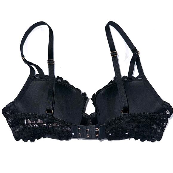 Savage x Fenty Black Lace Not Sorry Lightly Lined Balconette Bra Size 32C - Picture 11 of 15